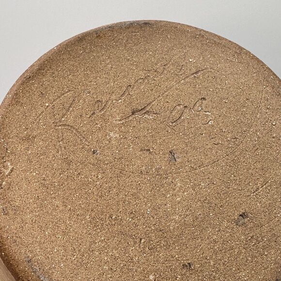 Vintage Rustic Primitive Hand Thrown Pottery Vase Brown 1998 Artist Signed - Picture 10 of 10